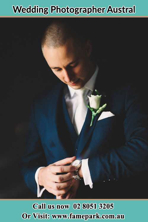 Photo of the Groom checking his watch Austral NSW 2179