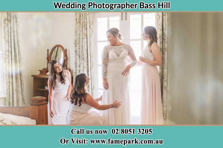 Photo of the Bride and the secondary sponsor preparing Bass Hill NSW 2197