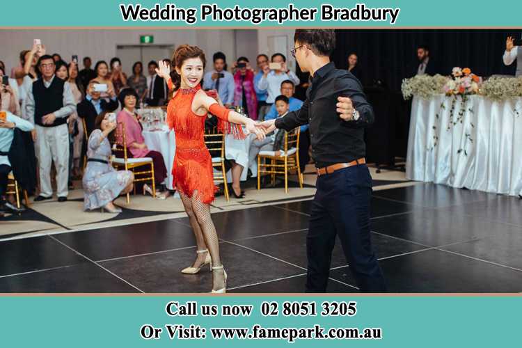 Photo of the Bride and the Groom dancing on the dance floor Bradbury NSW 2560