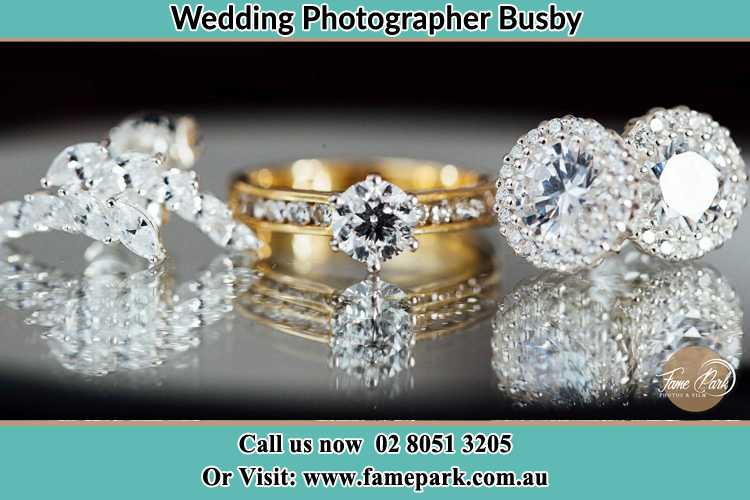 Photo of the Bride's cliff, ring and earrings Busby NSW 2168