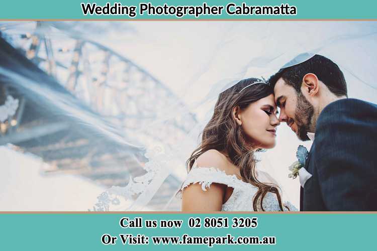 Close up photo of the Bride and the Groom under the bridge Cabramatta NSW 2166