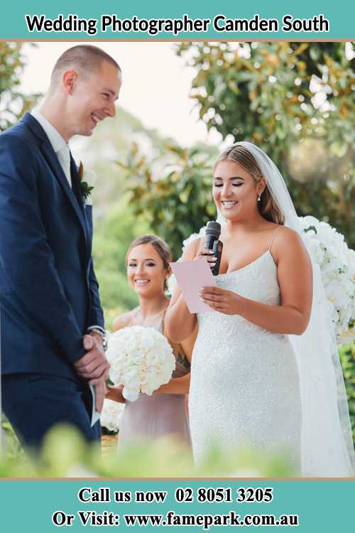 Photo of the Groom testifying love to the Bride Camden South NSW 2570