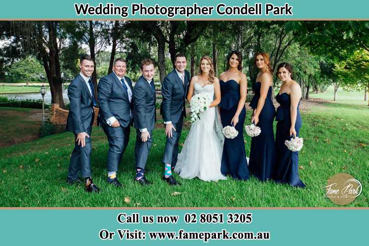 The Bride and the Groom with their entourage pose for the camera Condell Park NSW 2200