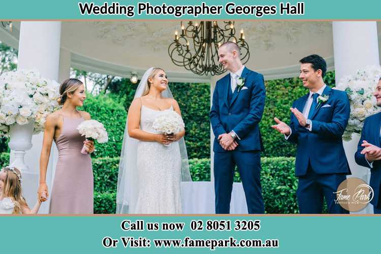 Photo of the Groom and the Bride with the entourage Georges Hall NSW 2198