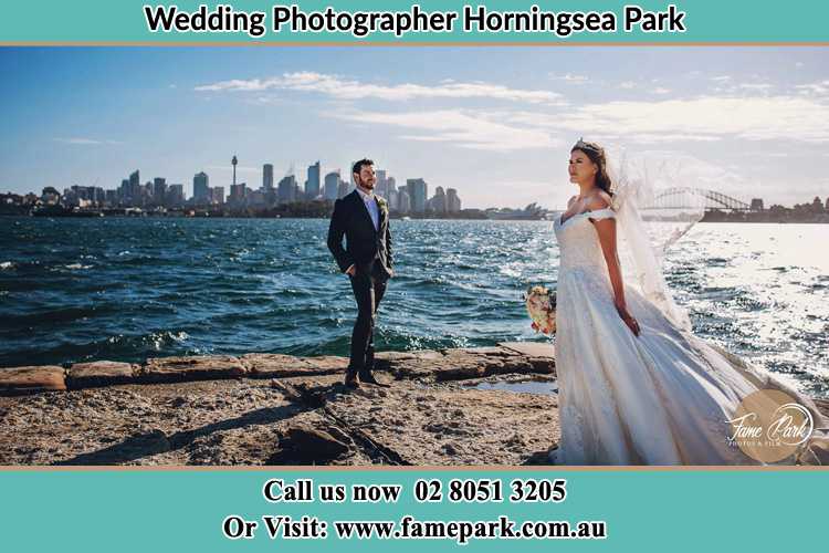 Photo of the Groom and the Bride at the sea front Horningsea Park NSW 2171