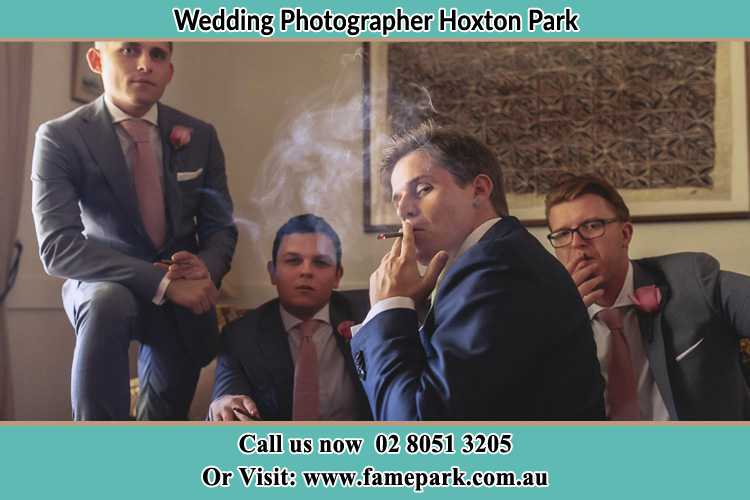 Photo of the Groom and the groomsmen relaxing Hoxton Park NSW 2171