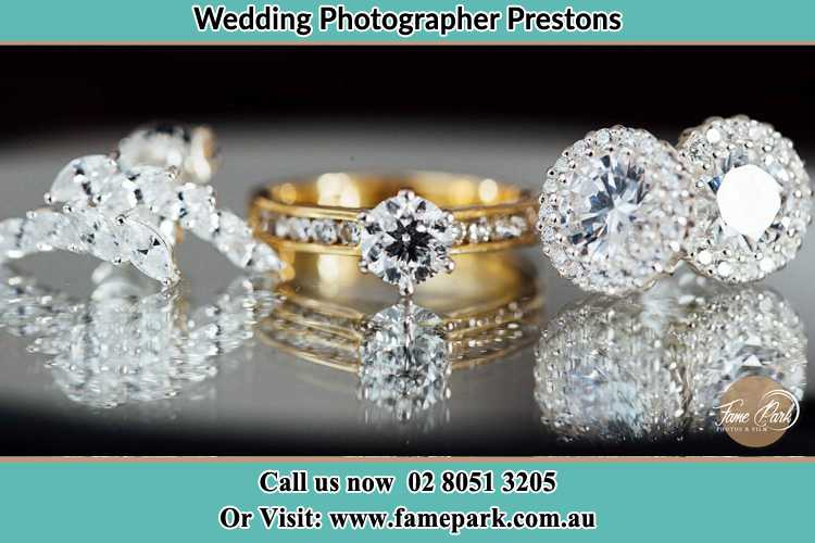 Photo of the Bride's cliff, ring and earrings Prestons NSW 2170